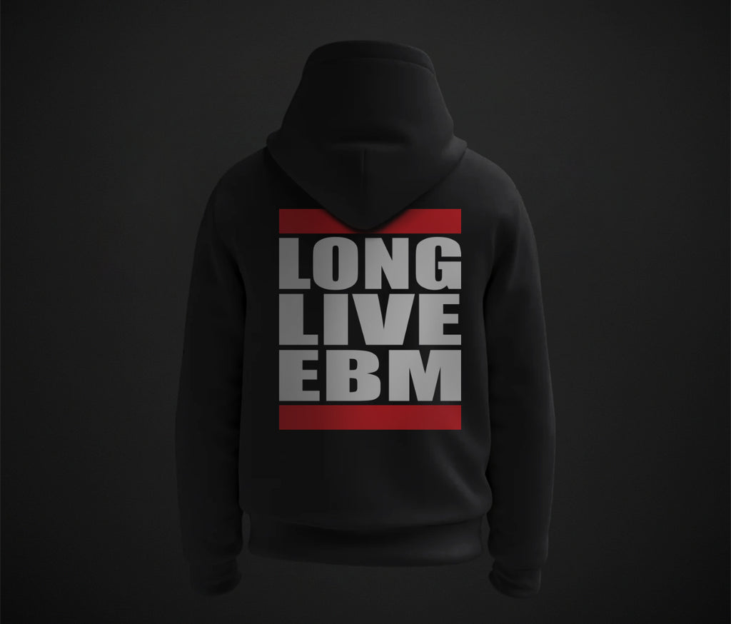 Zip-Hoodie Men Long Live EBM front and back print